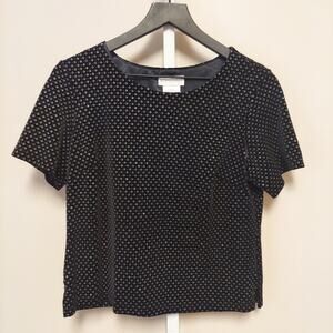 NWT Worthington PM Velvet Top Sparkly New Years Holiday Party Whimsical